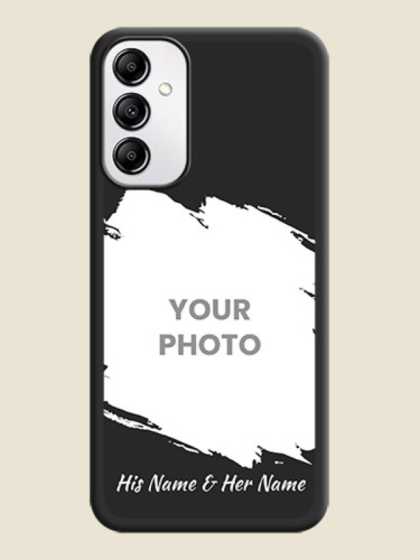 Custom Grunge Brush Strokes on Photo on Space Black Soft Matte Back Cover - Galaxy M14 5G - alternate view
