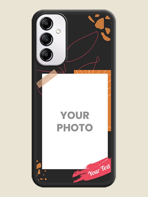 Custom Orange Photo Frame on Space Black Custom Soft Matte Phone Back Cover - Galaxy M14 5G - alternate view