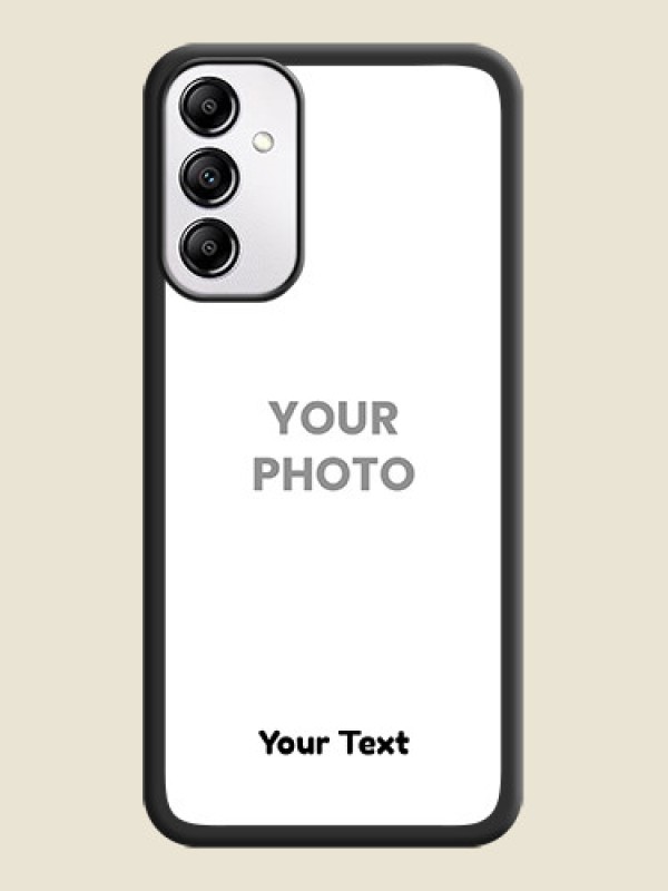 Custom Full Single Pic Upload With Text On Space Black Personalized Soft Matte Phone Covers -Samsung Galaxy M14 5G - alternate view