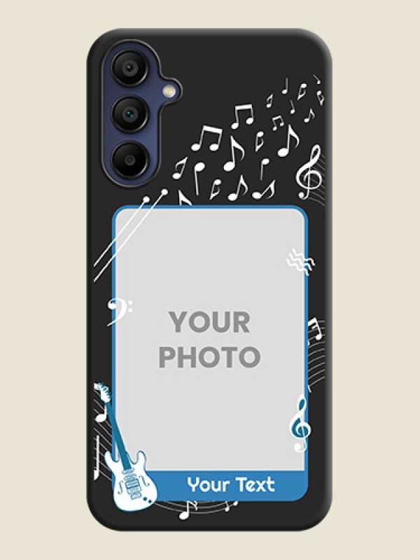Custom Musical Theme Design with Text - Photo on Space Black Soft Matte Mobile Case - Galaxy M15 5G - alternate view