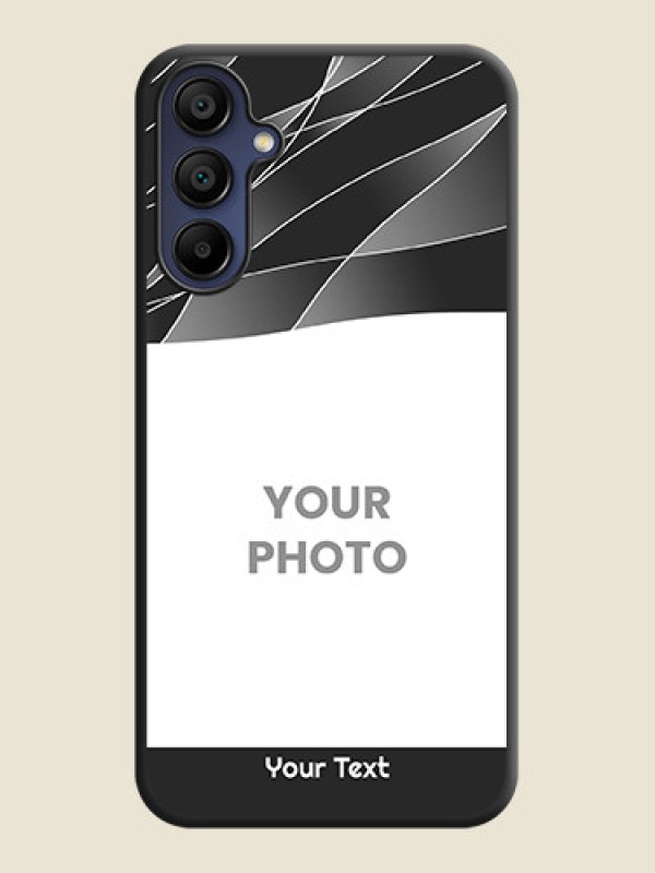 Custom Mixed Wave Lines - Photo on Space Black Soft Matte Mobile Cover - Galaxy M15 5G - alternate view