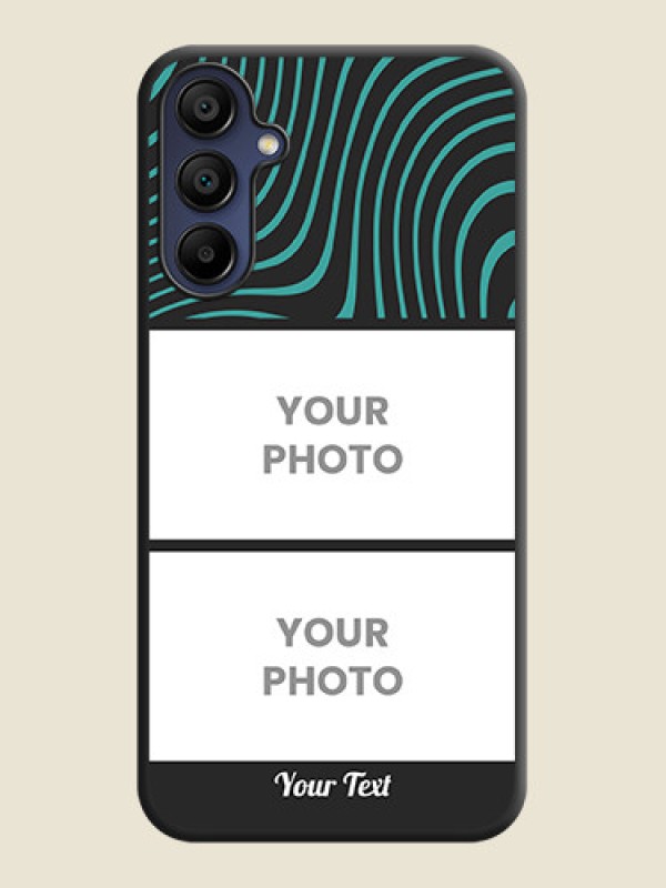 Custom Wave Pattern with 2 Image Holder on Space Black Personalized Soft Matte Phone Covers - Galaxy M15 5G - alternate view