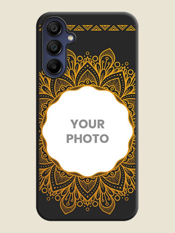 Custom Round Image with Floral Design - Photo on Space Black Soft Matte Mobile Cover - Galaxy M15 5G - alternate view