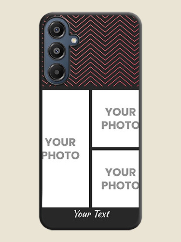 Custom Wave Pattern with 3 Image Holder On Space Black Custom Soft Matte Mobile Back Cover - Galaxy M16 5G - alternate view
