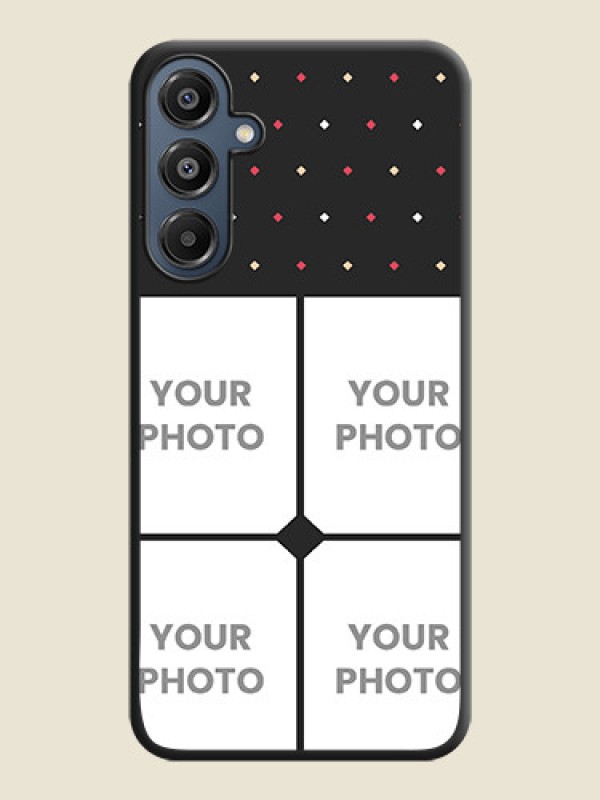 Custom Multicolor Dotted Pattern with 4 Image Holder On Space Black Custom Soft Matte Mobile Back Cover - Galaxy M16 5G - alternate view