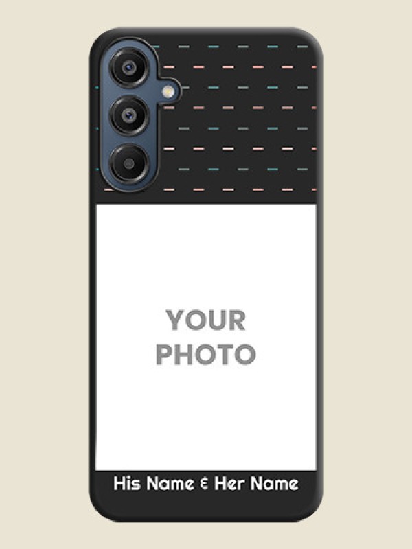 Custom Line Pattern Design with Text On Space Black Custom Soft Matte Mobile Back Cover - Galaxy M16 5G - alternate view