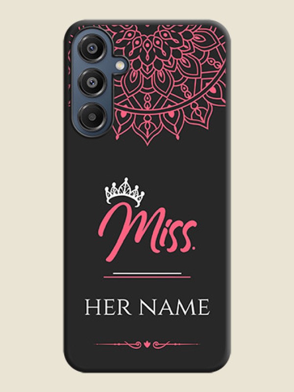Custom Mrs Name with Floral Design On Space Black Custom Soft Matte Mobile Back Cover - Galaxy M16 5G - alternate view