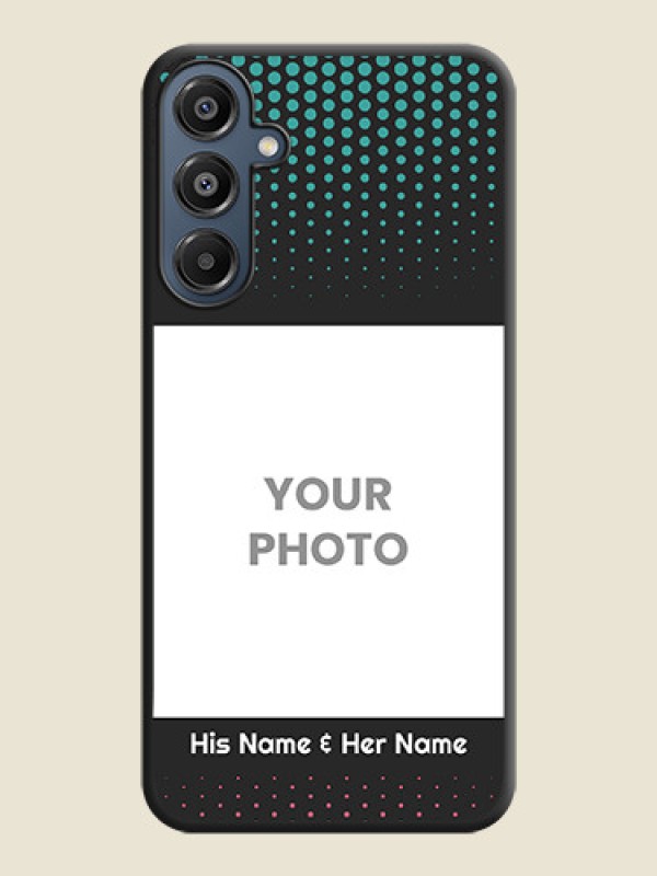 Custom Faded Dots with Grunge Photo Frame and Text On Space Black Custom Soft Matte Mobile Back Cover - Galaxy M16 5G - alternate view