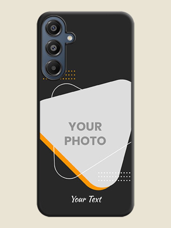 Custom Yellow Triangle on Photo On Space Black Custom Soft Matte Mobile Back Cover - Galaxy M16 5G - alternate view