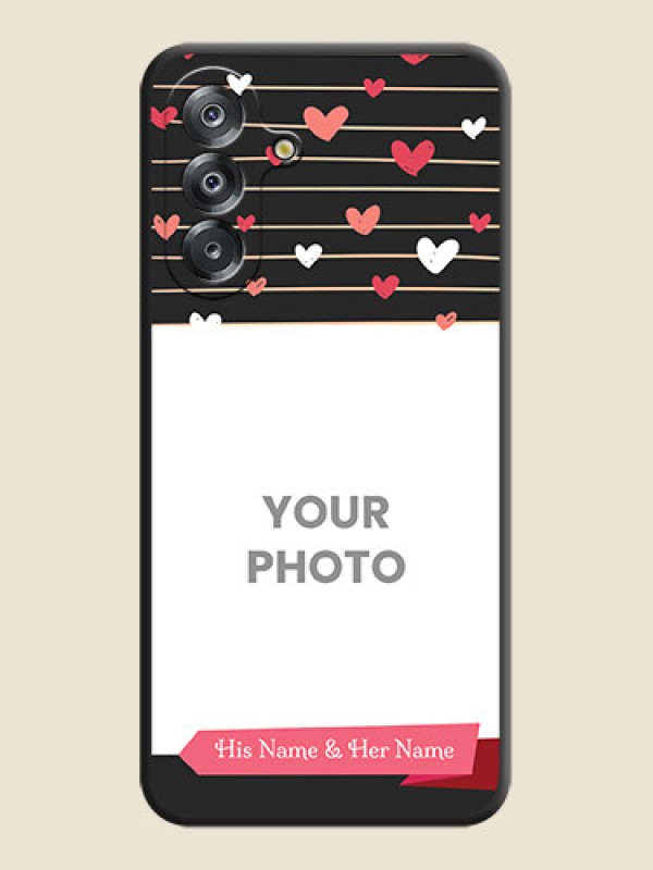 Custom Love Pattern with Name on Pink Ribbon on Photo On Space Black Custom Soft Matte Mobile Back Cover - Samsung Galaxy M17 5G - alternate view