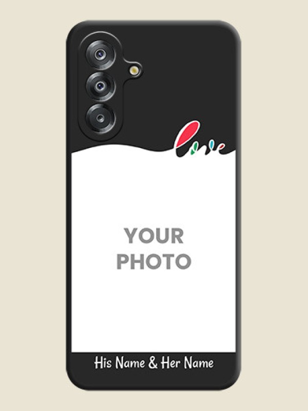 Custom Fall in Love Pattern with Picture on Photo On Space Black Custom Soft Matte Mobile Back Cover - Samsung Galaxy M17 5G - alternate view