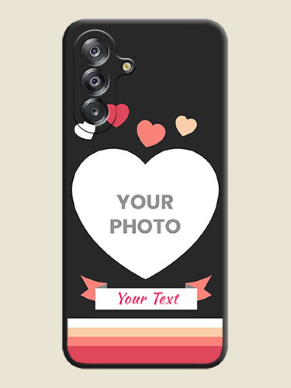 Custom Love Shaped Photo with Colorful Stripes On Space Black Custom Soft Matte Mobile Back Cover - Samsung Galaxy M17 5G - alternate view