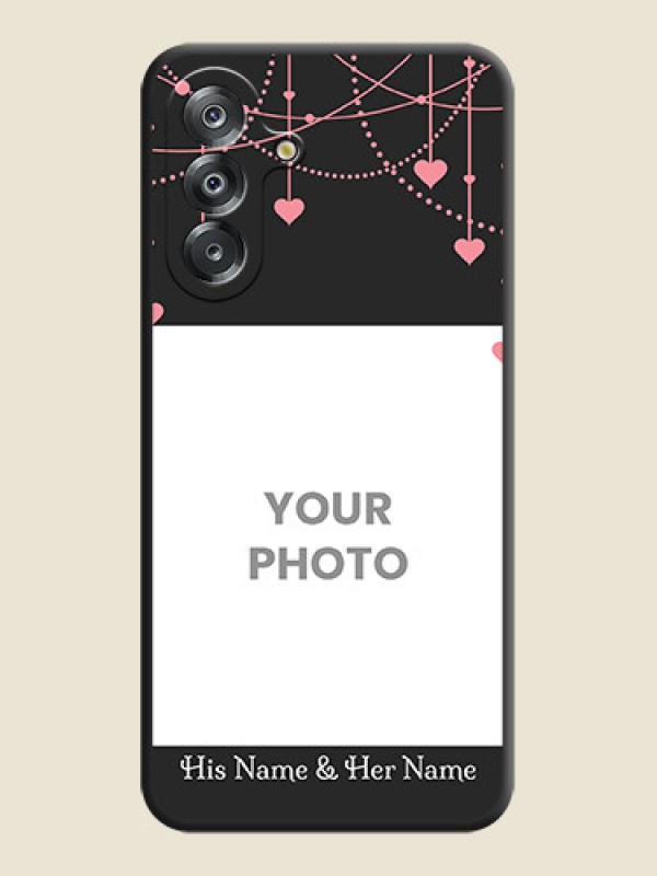Custom Pink Love Hangings with Text On Space Black Custom Soft Matte Mobile Back Cover - Samsung Galaxy M17 5G - alternate view