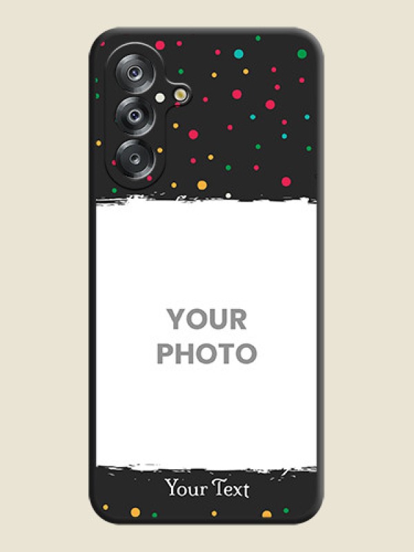 Custom Multicolor Dotted Pattern with Text On Space Black Custom Soft Matte Mobile Back Cover - Samsung Galaxy M17 5G - alternate view