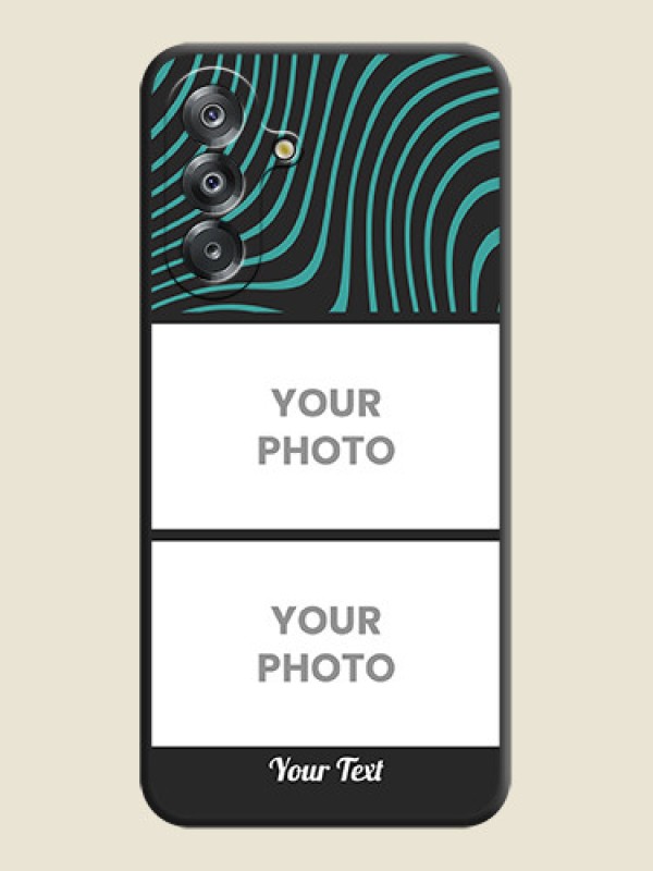 Custom Wave Pattern with 2 Image Holder On Space Black Custom Soft Matte Mobile Back Cover - Samsung Galaxy M17 5G - alternate view