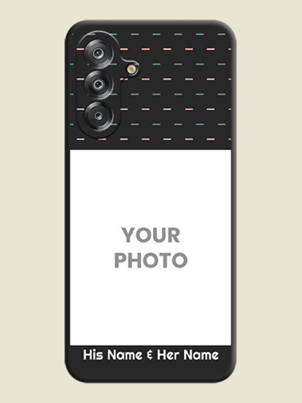 Custom Line Pattern Design with Text On Space Black Custom Soft Matte Mobile Back Cover - Samsung Galaxy M17 5G - alternate view