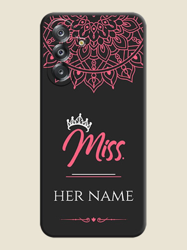 Custom Mrs Name with Floral Design On Space Black Custom Soft Matte Mobile Back Cover - Samsung Galaxy M17 5G - alternate view