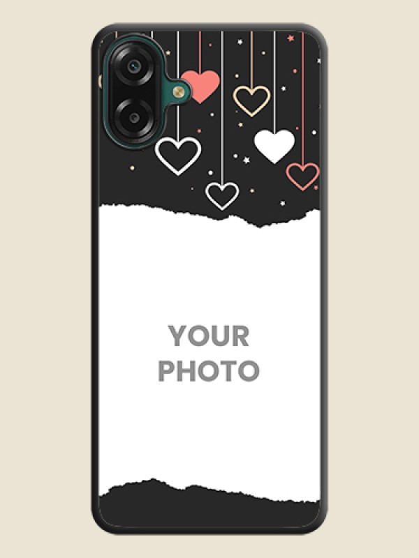 Custom Love Hangings with Splash Wave Picture On Space Black Custom Soft Matte Mobile Back Cover - Samsung Galaxy M17e - alternate view