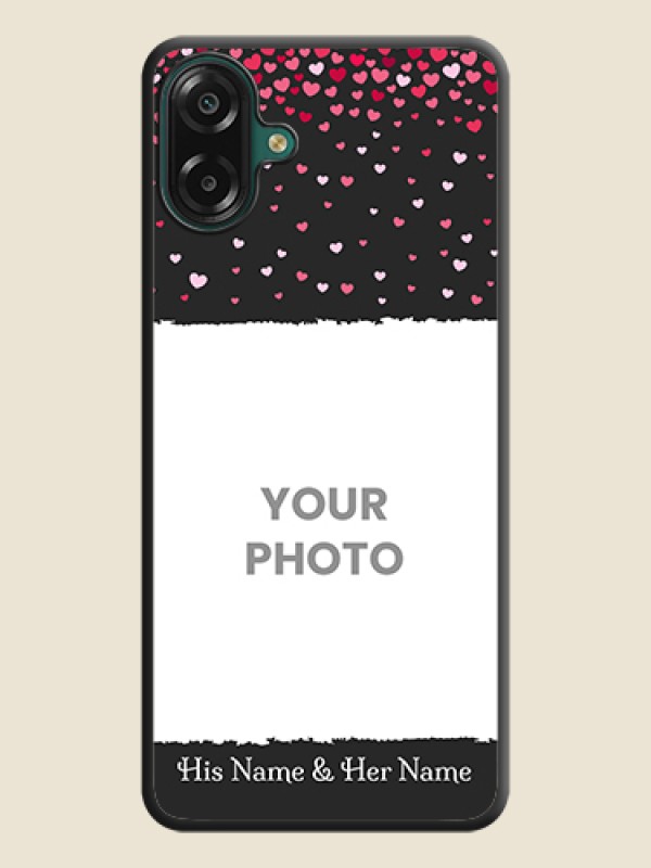 Custom Fall in Love with Your Partner on Photo On Space Black Custom Soft Matte Mobile Back Cover - Samsung Galaxy M17e - alternate view