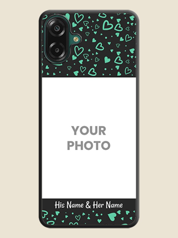 Custom Sea Green Indefinite Love Pattern on Photo On Space Black Custom Soft Matte Mobile Back Cover - Samsung Galaxy M17e - alternate view