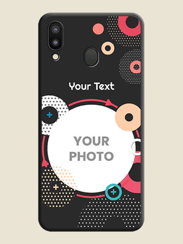 Custom Multicoloured Round Image on Personalised Space Black Soft Matte Cases - Galaxy M20 - alternate view