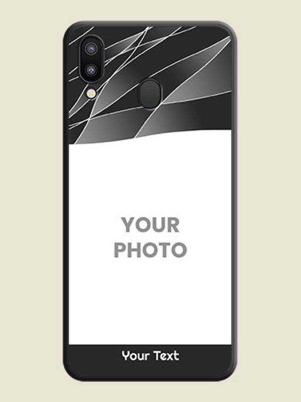 Custom Mixed Wave Lines on Photo on Space Black Soft Matte Mobile Cover - Galaxy M20 - alternate view