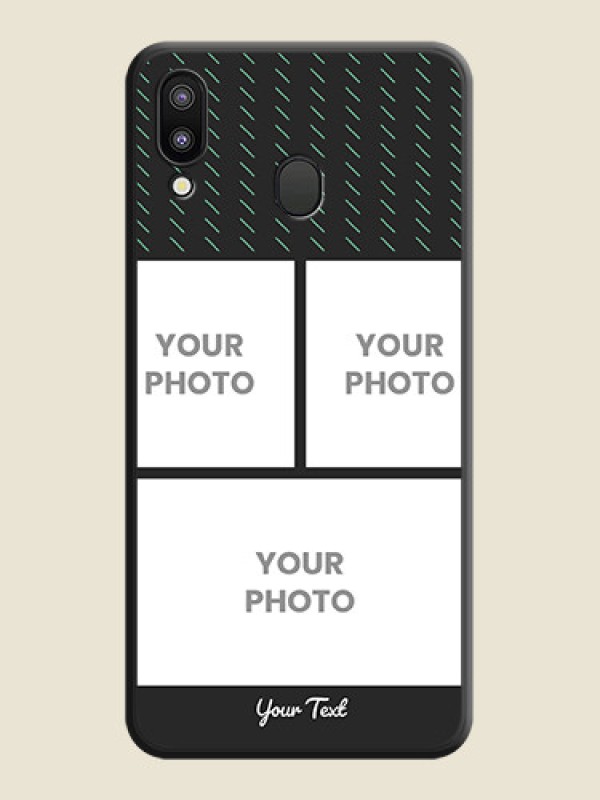 Custom Cross Dotted Pattern with 2 Image Holder  on Personalised Space Black Soft Matte Cases - Galaxy M20 - alternate view