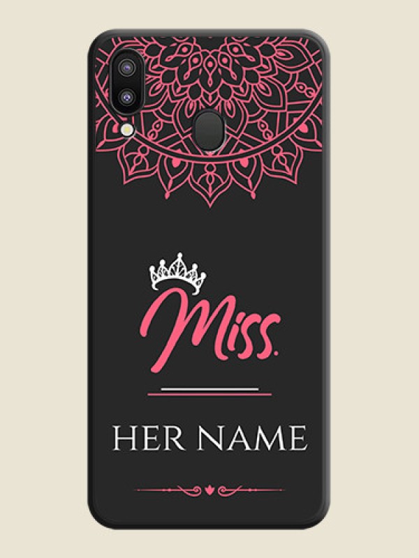 Custom Mrs Name with Floral Design on Space Black Personalized Soft Matte Phone Covers - Galaxy M20 - alternate view