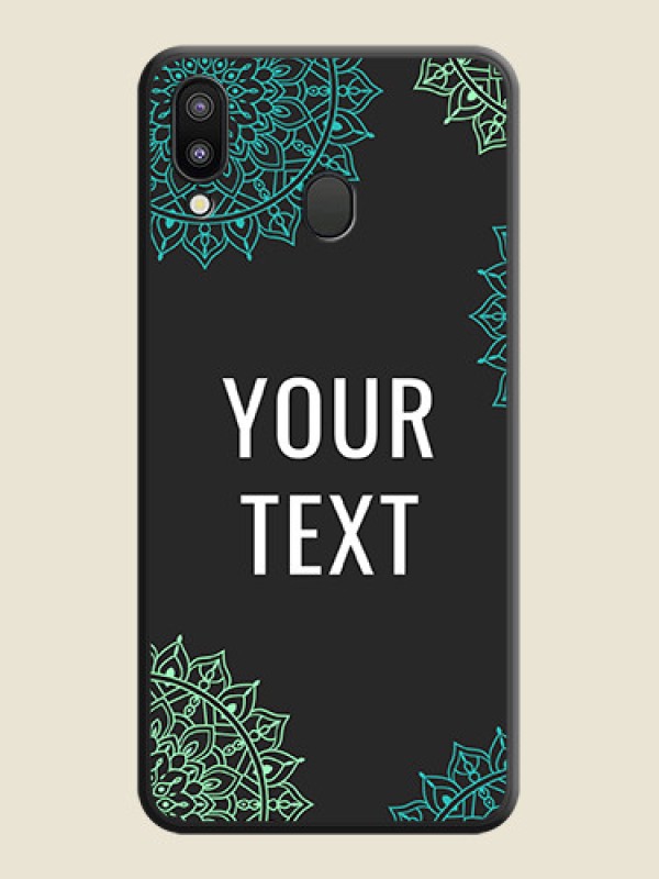 Custom Your Name with Floral Design on Space Black Custom Soft Matte Back Cover - Galaxy M20 - alternate view