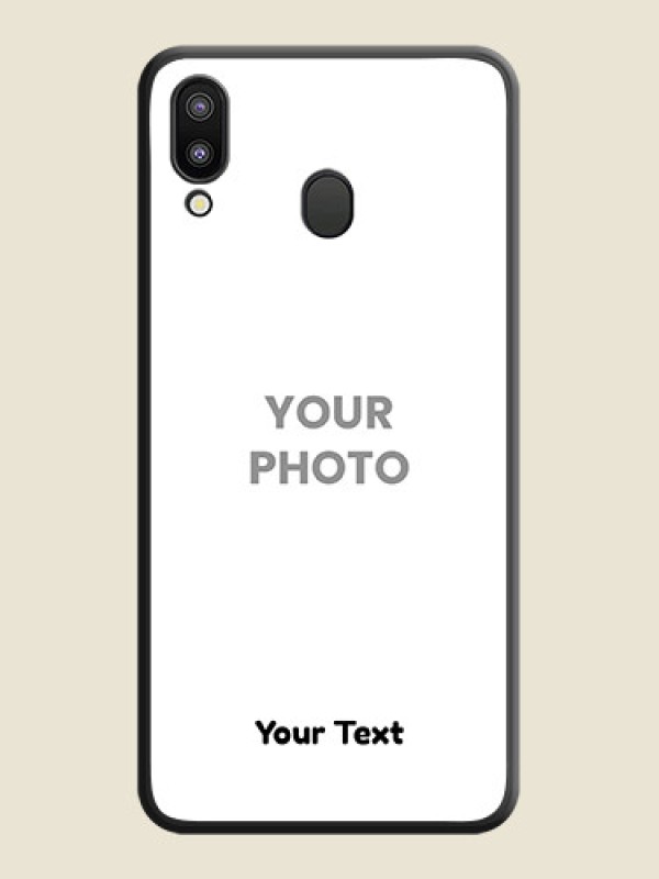 Custom Full Single Pic Upload With Text On Space Black Personalized Soft Matte Phone Covers -Samsung Galaxy M20 - alternate view