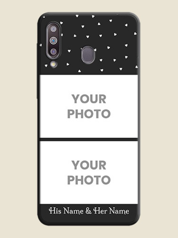 Custom Miniature Love Symbols with Name on Space Black Custom Soft Matte Back Cover - Galaxy M30 - alternate view