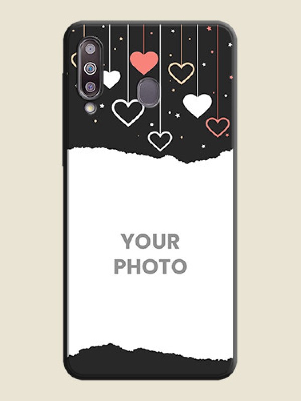 Custom Love Hangings with Splash Wave Picture on Space Black Custom Soft Matte Phone Back Cover - Galaxy M30 - alternate view