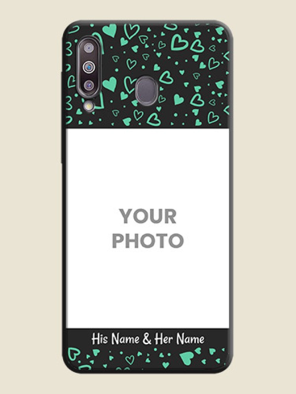Custom Sea Green Indefinite Love Pattern - Photo on Space Black Soft Matte Mobile Cover - Galaxy M30 - alternate view