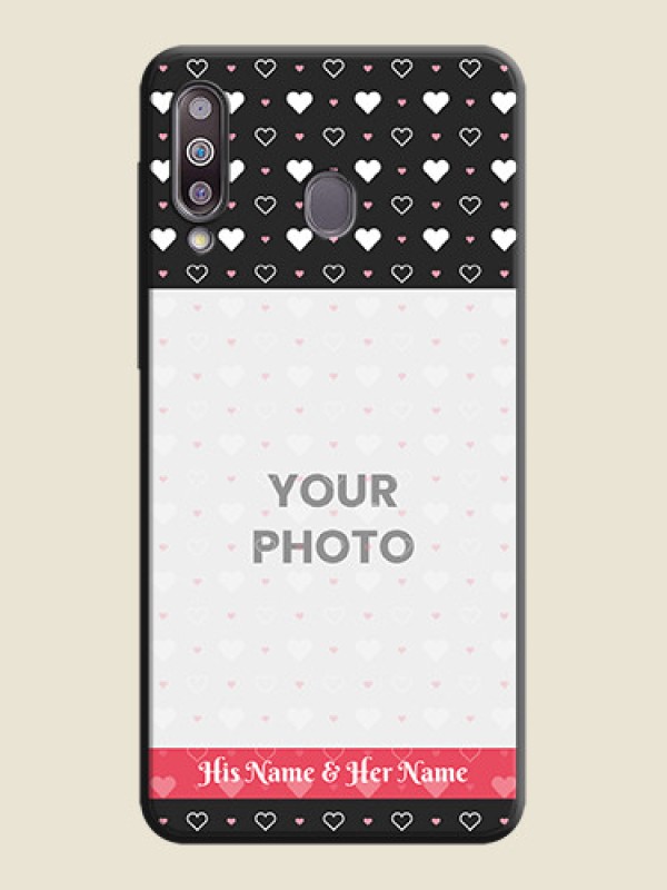Custom White Color Love Symbols with Text Design - Photo on Space Black Soft Matte Phone Cover - Galaxy M30 - alternate view