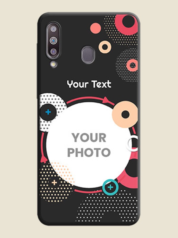 Custom Multicoloured Round Image on Personalised Space Black Soft Matte Cases - Galaxy M30 - alternate view