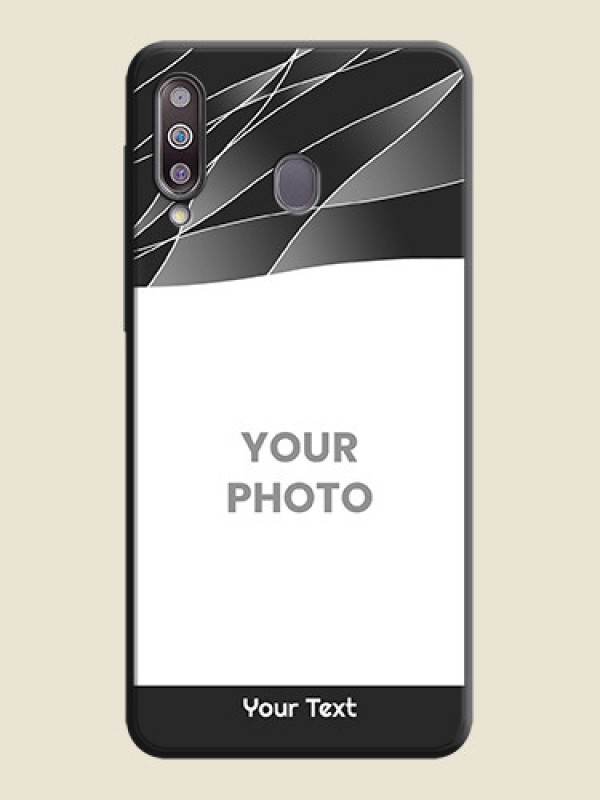Custom Mixed Wave Lines - Photo on Space Black Soft Matte Mobile Cover - Galaxy M30 - alternate view