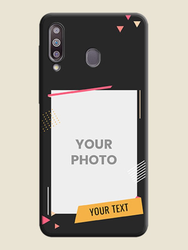 Custom Photo Frame with Triangle Small Dots - Photo on Space Black Soft Matte Back Cover - Galaxy M30 - alternate view