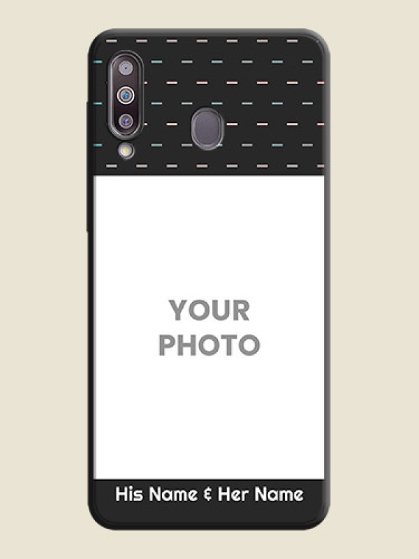 Custom Line Pattern Design with Text on Space Black Custom Soft Matte Phone Back Cover - Galaxy M30 - alternate view