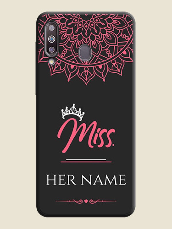 Custom Mrs Name with Floral Design on Space Black Personalized Soft Matte Phone Covers - Galaxy M30 - alternate view