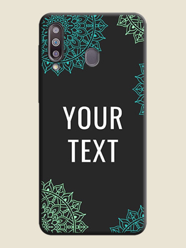 Custom Your Name with Floral Design on Space Black Custom Soft Matte Back Cover - Galaxy M30 - alternate view