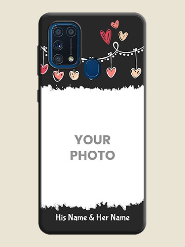 Custom Pink Love Hangings with Name on Space Black Custom Soft Matte Phone Cases - Galaxy M31 Prime Edfition - alternate view
