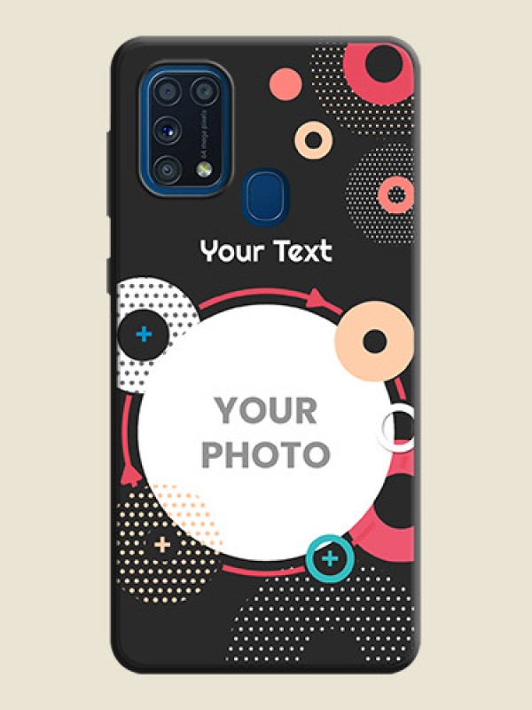 Custom Multicoloured Round Image on Personalised Space Black Soft Matte Cases - Galaxy M31 Prime Edfition - alternate view