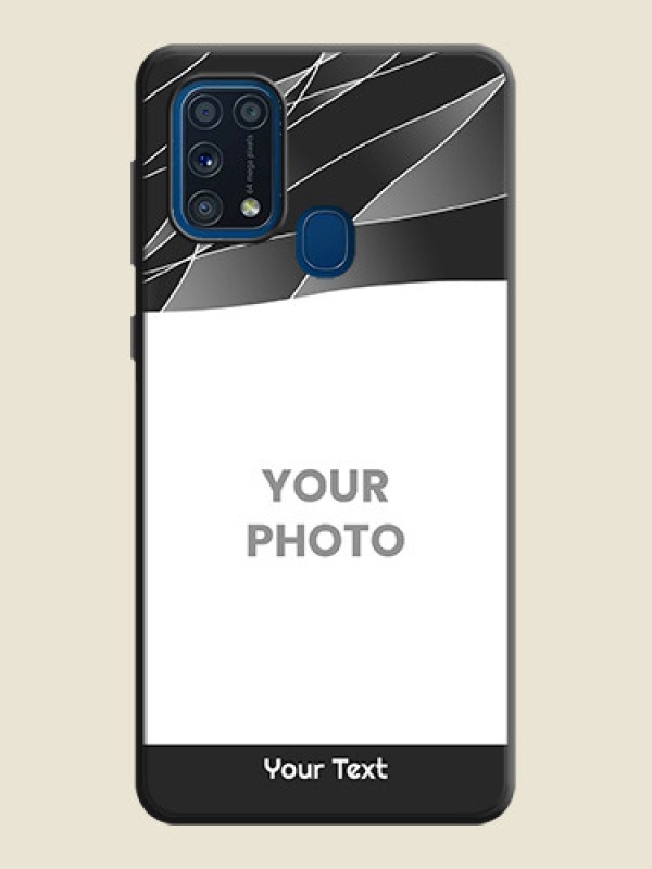 Custom Mixed Wave Lines on Photo on Space Black Soft Matte Mobile Cover - Galaxy M31 Prime Edfition - alternate view