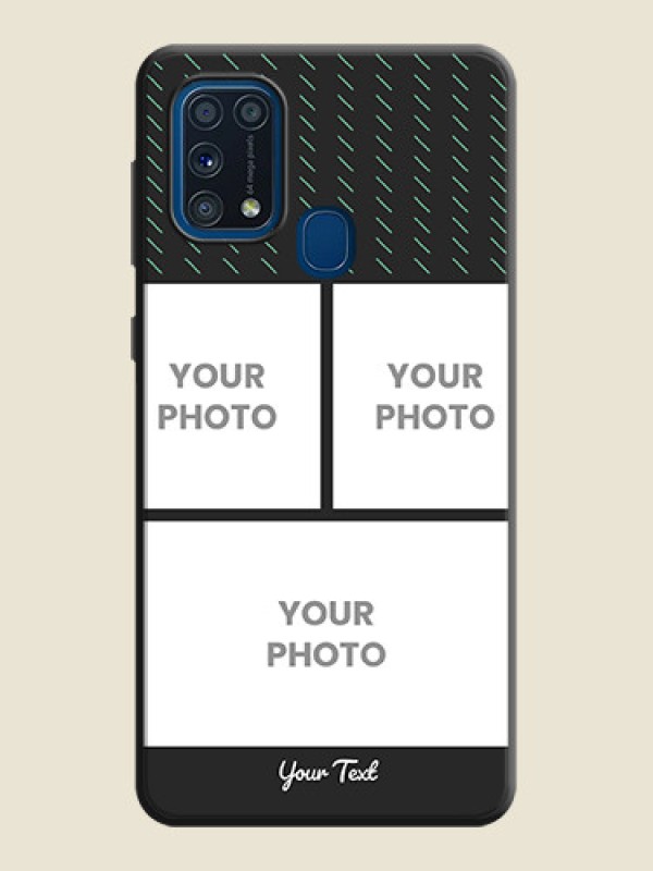 Custom Cross Dotted Pattern with 2 Image Holder  on Personalised Space Black Soft Matte Cases - Galaxy M31 Prime Edfition - alternate view