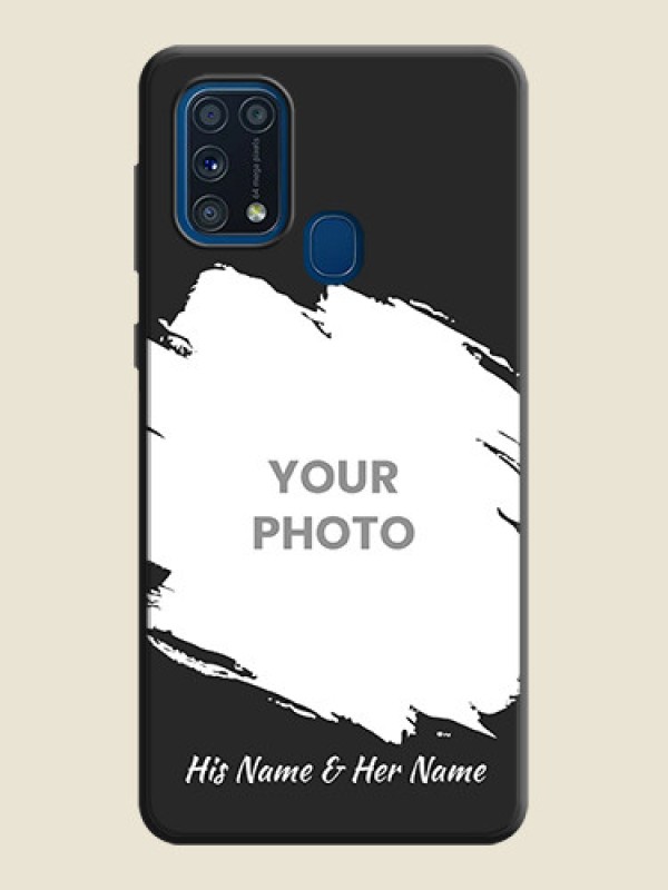 Custom Grunge Brush Strokes on Photo on Space Black Soft Matte Back Cover - Galaxy M31 Prime Edfition - alternate view