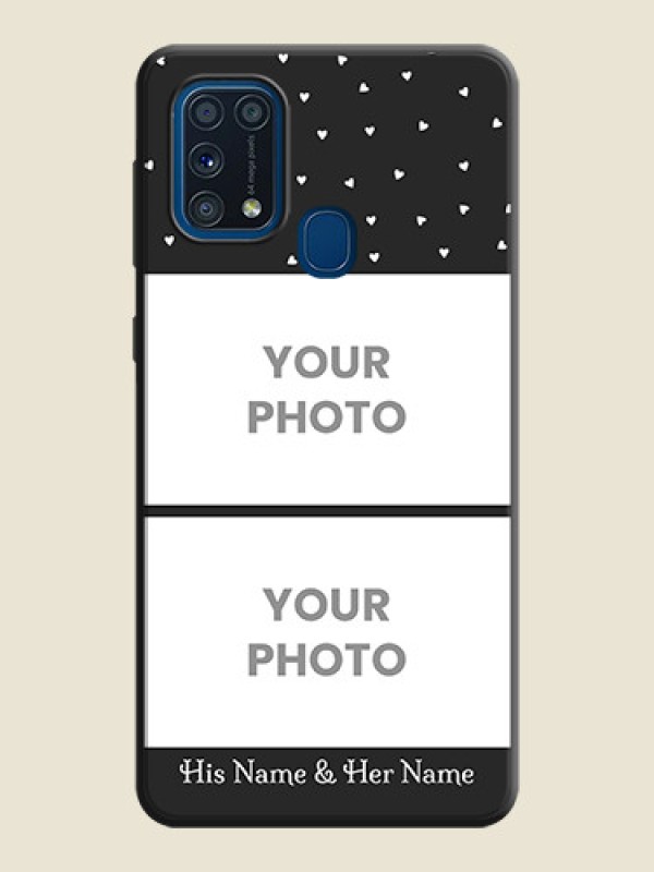 Custom Miniature Love Symbols with Name on Space Black Custom Soft Matte Back Cover - Galaxy M31 - alternate view