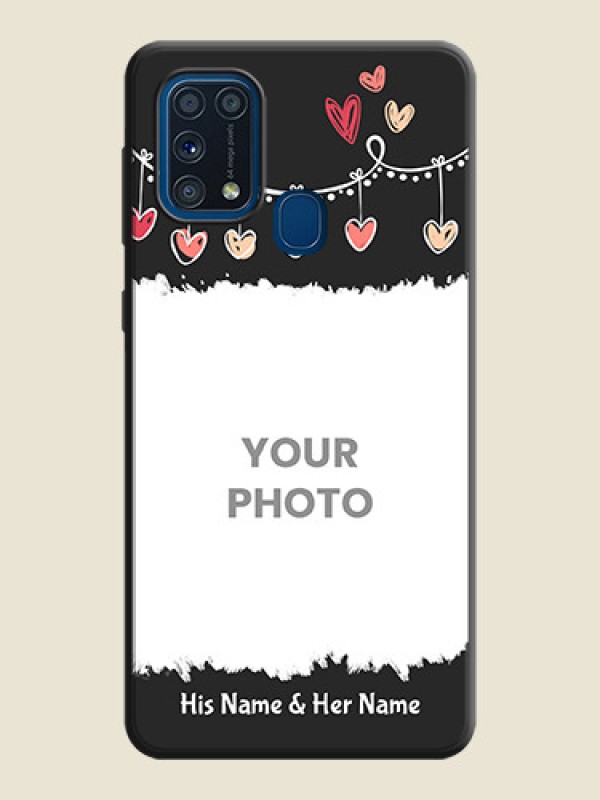 Custom Pink Love Hangings with Name on Space Black Custom Soft Matte Phone Cases - Galaxy M31 - alternate view