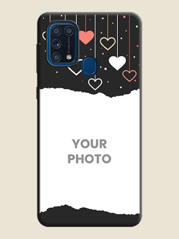 Custom Love Hangings with Splash Wave Picture on Space Black Custom Soft Matte Phone Back Cover - Galaxy M31 - alternate view