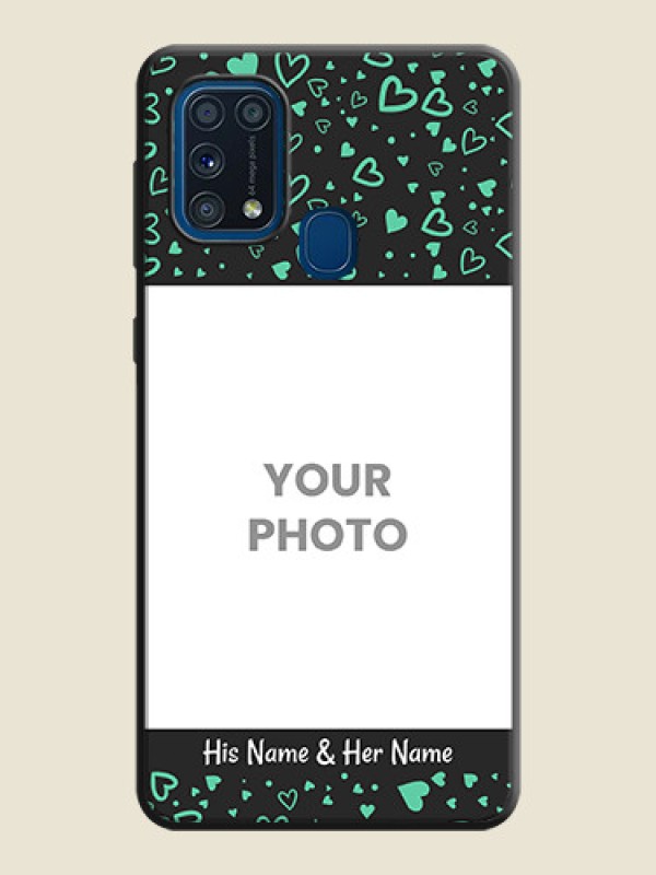 Custom Sea Green Indefinite Love Pattern - Photo on Space Black Soft Matte Mobile Cover - Galaxy M31 - alternate view