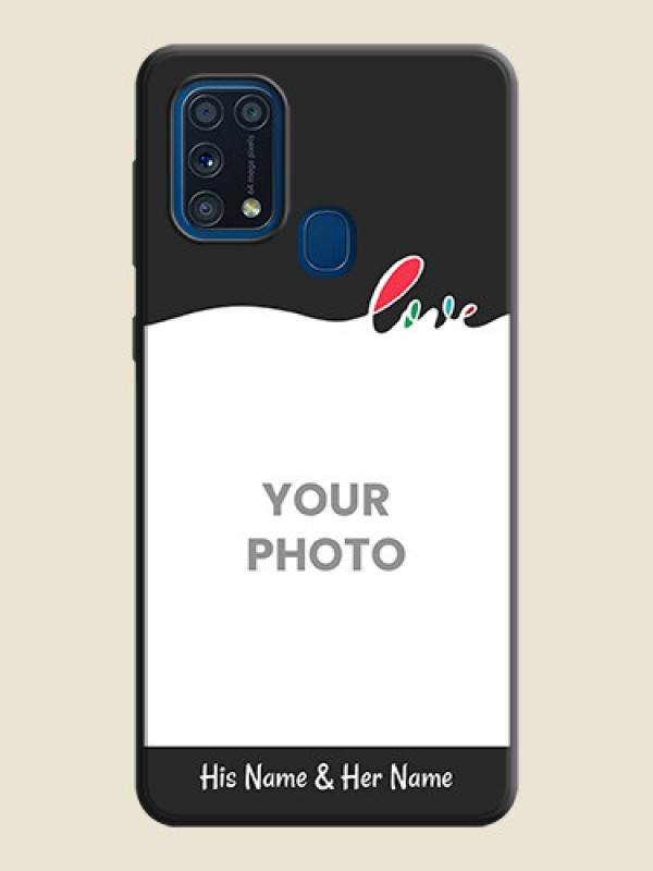 Custom Fall in Love Pattern with Picture - Photo on Space Black Soft Matte Mobile Case - Galaxy M31 - alternate view